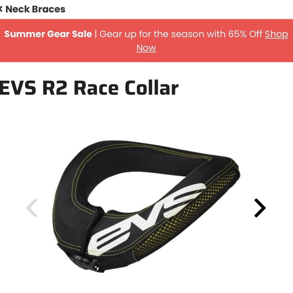 EVS R 2 Race Collar Men’s one size brand new never used. No tag
